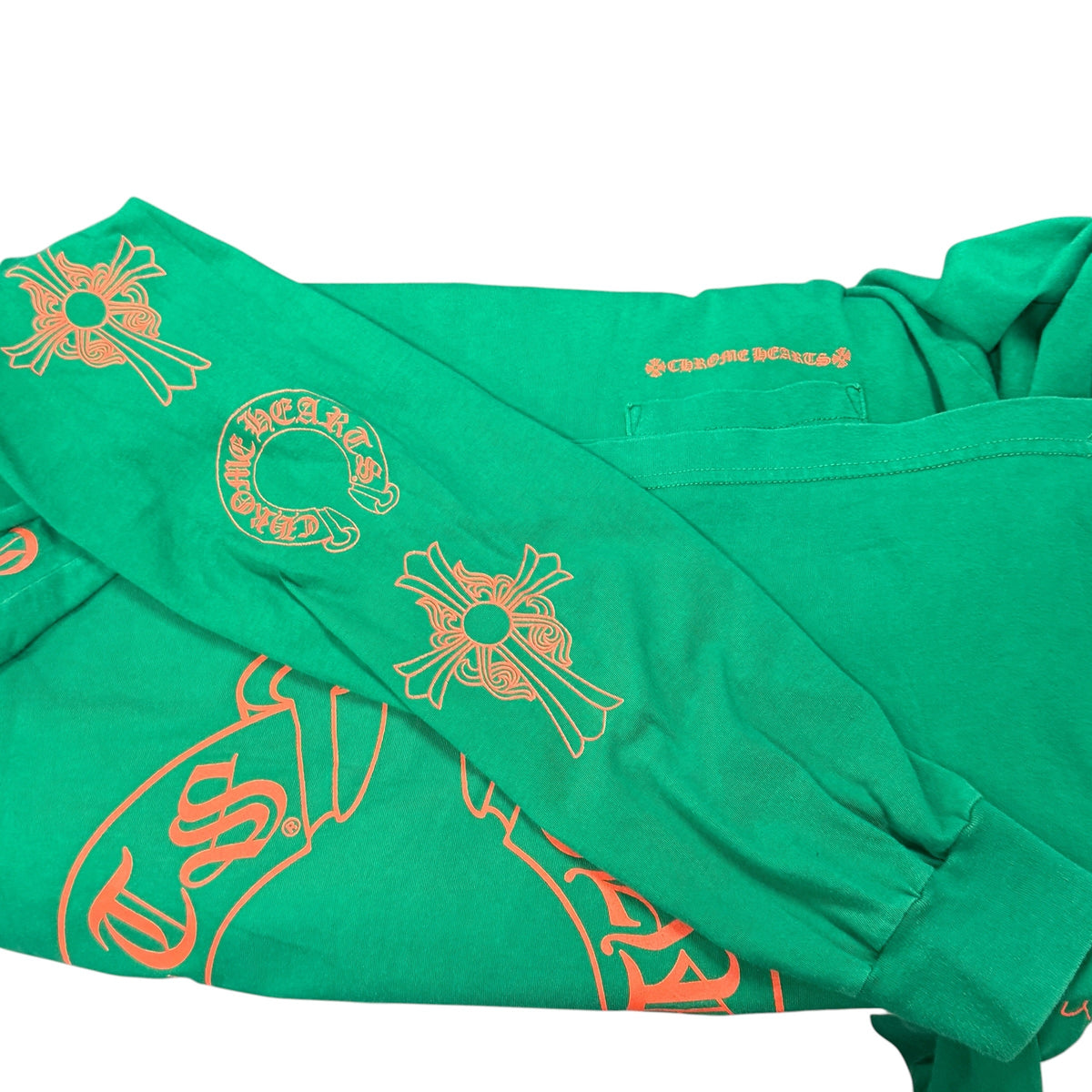 CHROME HEARTS Horseshoe Logo Long Sleeve T-Shirt Green USA Size L