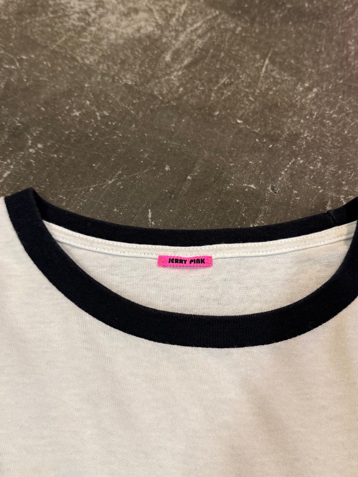 Vintage JERRY PINK White Cotton T-Shirt Size L