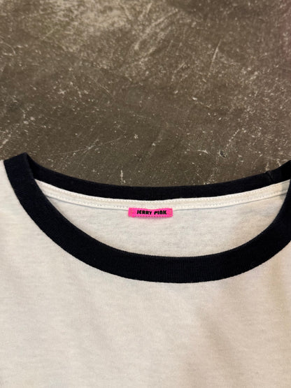 Vintage JERRY PINK White Cotton T-Shirt Size L