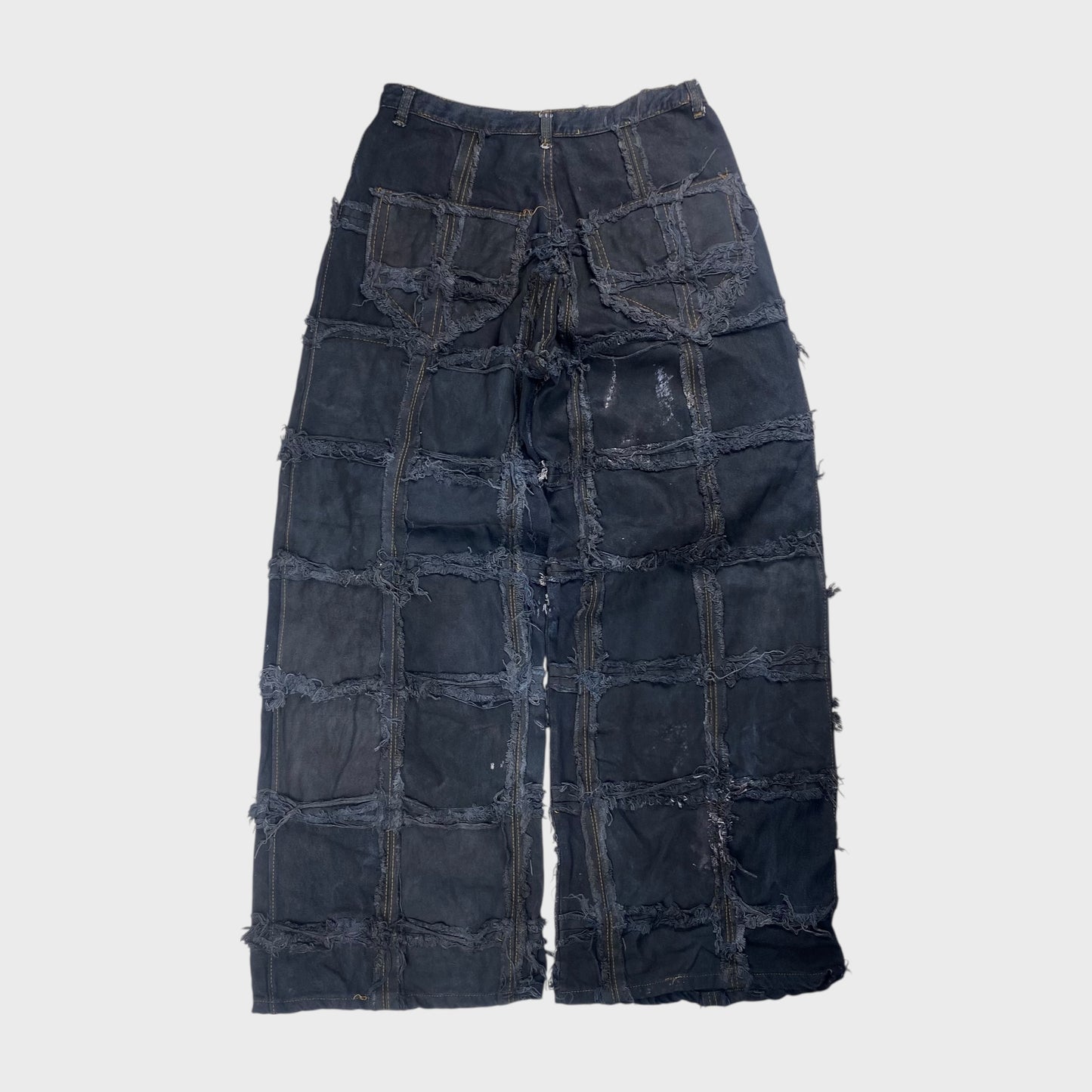 REMAKE Reconstructed Patchwork Chain Black Baggy Size 31