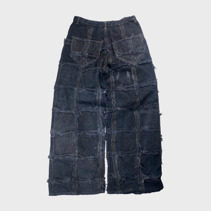 REMAKE Reconstructed Patchwork Chain Black Baggy Size 31