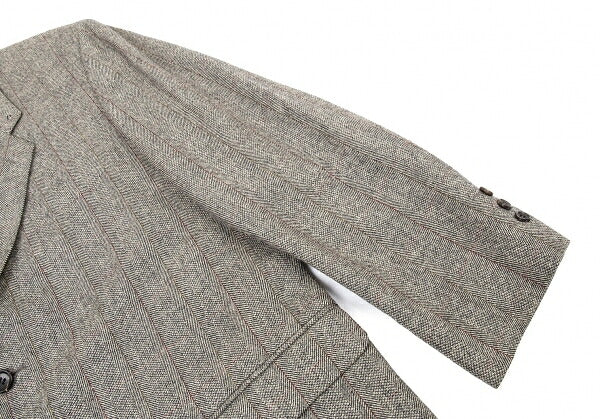 Papas ARLING Wool Stripe Herringbone Jacket Gray Size M
