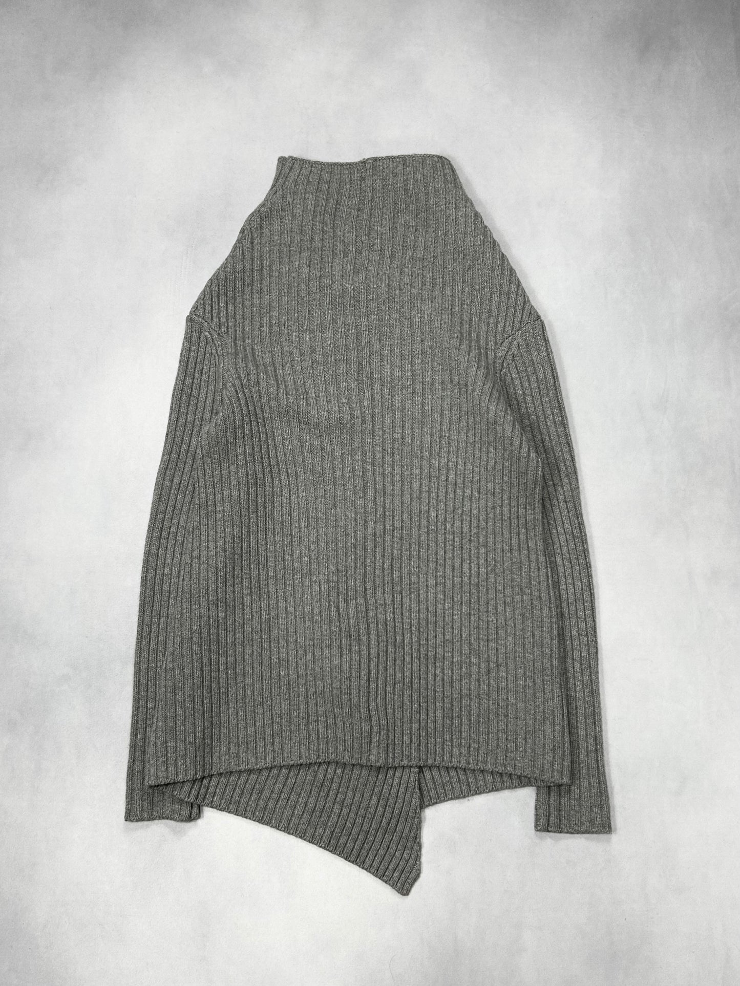 LUTZ HUELLE Asymmetry Tight Zip Knit F/W2014 Gray Size 34