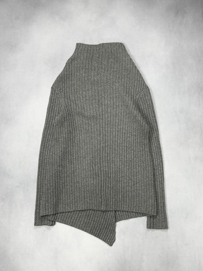 LUTZ HUELLE Asymmetry Tight Zip Knit F/W2014 Gray Size 34