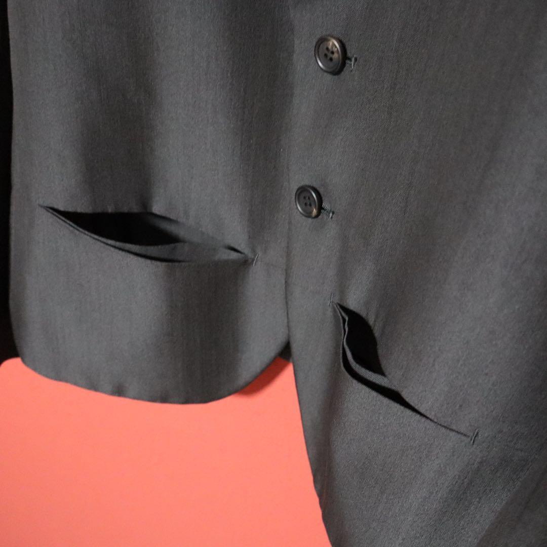 Y's Grey Deconstructed Slit Pocket Tailored Jacket Size 3