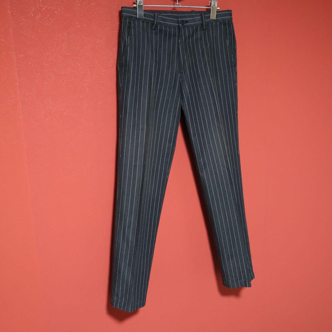 Issey Miyake Dark Gray Striped Tencel Slacks Size 2