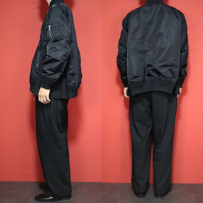 sacai 21AW Nylon Twill Drawstring MA-1 Jacket Black Size 1