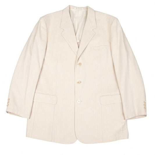 Papas Cotton Bamboo Tailored Blazer White Size M