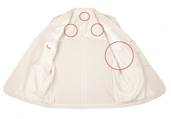 Papas Cotton Bamboo Tailored Blazer White Size M