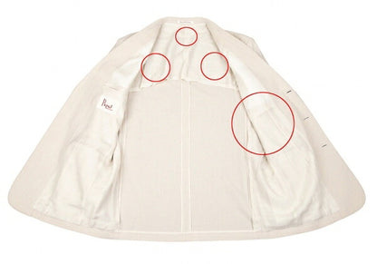 Papas Cotton Bamboo Tailored Blazer White Size M