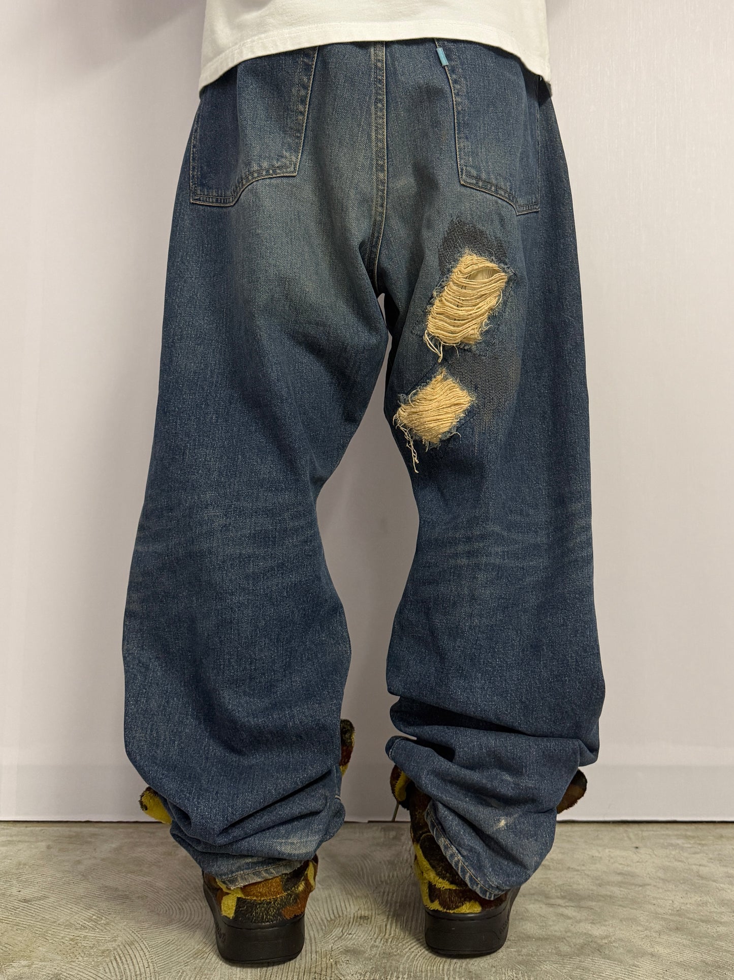 Swagger Wide-Leg Blue Jeans Size 40