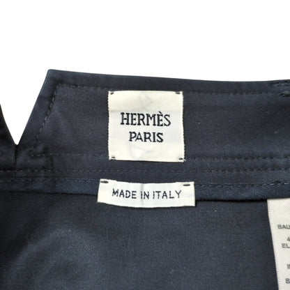 HERMES Cotton Gabardine Wide Trousers Pants Size 36