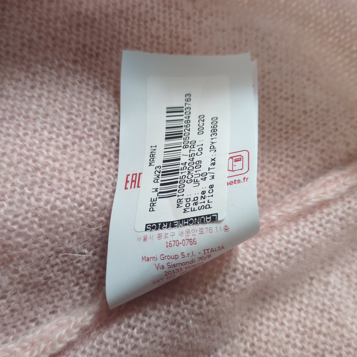 MARNI Mohair Wool FUZZY-WUZZY Sweater Size 40