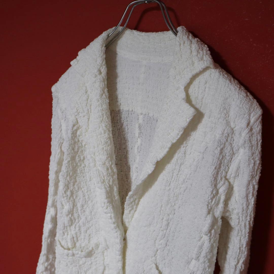 me ISSEY MIYAKE Wrinkle Popcorn Blazer White Size FREE