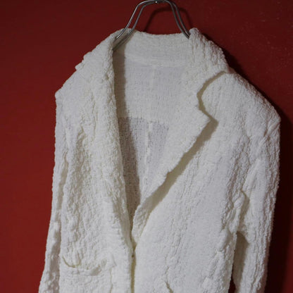 me ISSEY MIYAKE Wrinkle Popcorn Blazer White Size FREE
