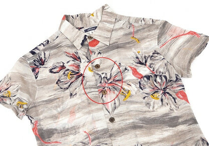 45rpm Cupro Flower Print Short Sleeve Mocha Gray Shirt Size 1