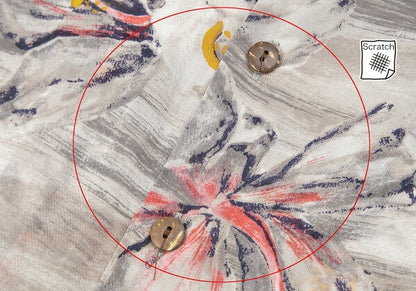 45rpm Cupro Flower Print Short Sleeve Mocha Gray Shirt Size 1