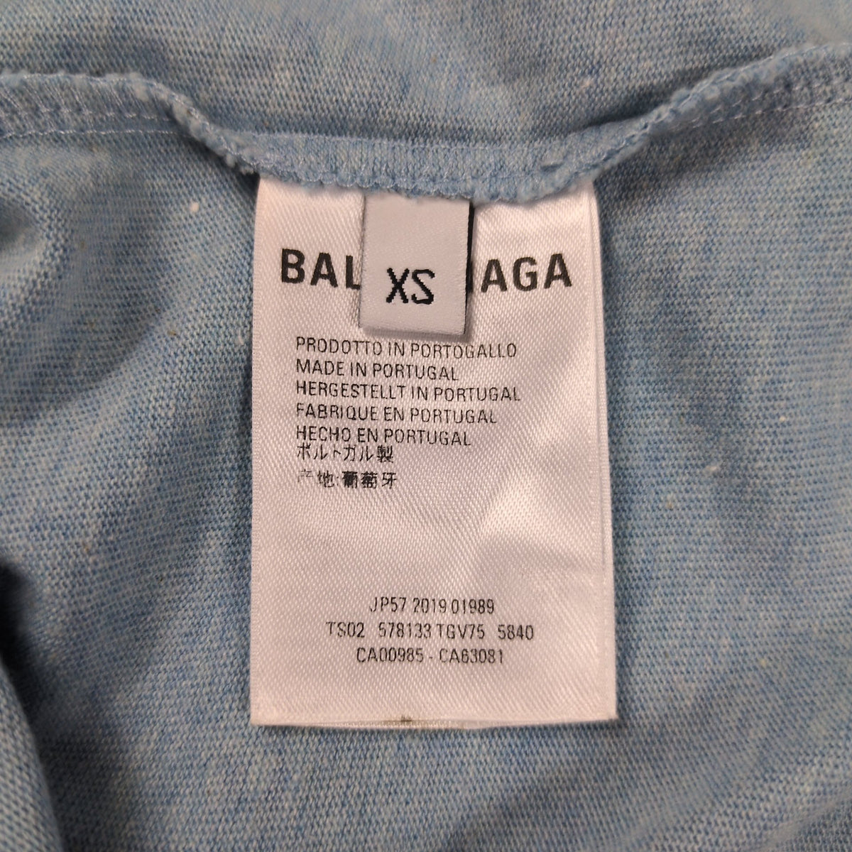 BALENCIAGA BB Logo Printed Cotton T-Shirt Size XS