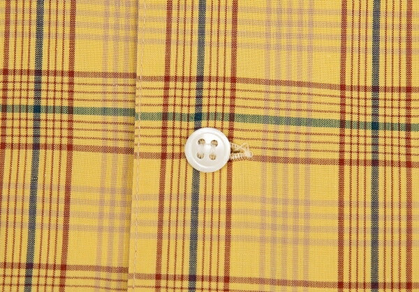 Papas Overcheck Cotton Patch Pocket Long Shirt Yellow Size M