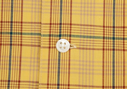 Papas Overcheck Cotton Patch Pocket Long Shirt Yellow Size M