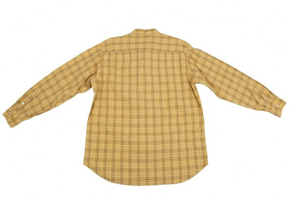 Papas Overcheck Cotton Patch Pocket Long Shirt Yellow Size M