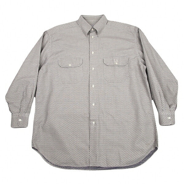 EMPORIO ARMANI Micro-Pattern Button-Down Shirt Gray Size L