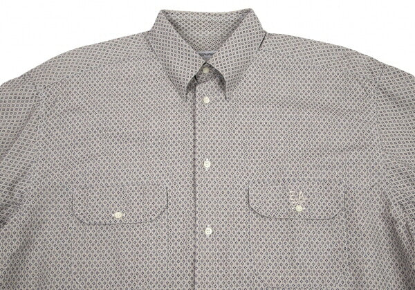 EMPORIO ARMANI Micro-Pattern Button-Down Shirt Gray Size L