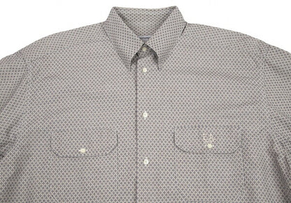 EMPORIO ARMANI Micro-Pattern Button-Down Shirt Gray Size L
