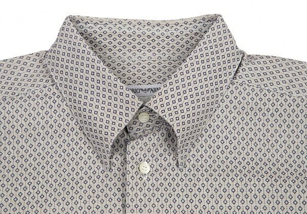 EMPORIO ARMANI Micro-Pattern Button-Down Shirt Gray Size L