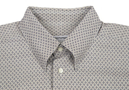 EMPORIO ARMANI Micro-Pattern Button-Down Shirt Gray Size L