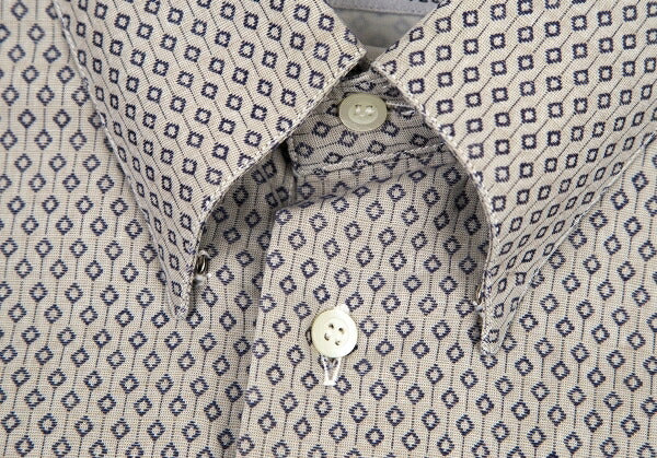 EMPORIO ARMANI Micro-Pattern Button-Down Shirt Gray Size L