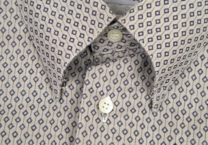 EMPORIO ARMANI Micro-Pattern Button-Down Shirt Gray Size L