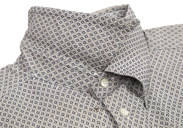 EMPORIO ARMANI Micro-Pattern Button-Down Shirt Gray Size L