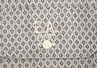 EMPORIO ARMANI Micro-Pattern Button-Down Shirt Gray Size L