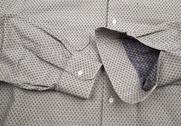 EMPORIO ARMANI Micro-Pattern Button-Down Shirt Gray Size L