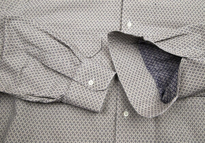 EMPORIO ARMANI Micro-Pattern Button-Down Shirt Gray Size L