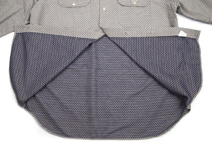 EMPORIO ARMANI Micro-Pattern Button-Down Shirt Gray Size L