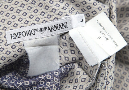 EMPORIO ARMANI Micro-Pattern Button-Down Shirt Gray Size L
