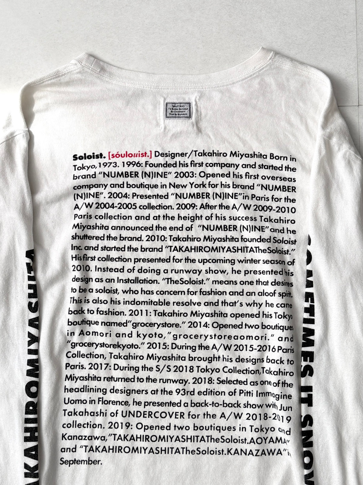 TAKAHIRO MIYASHITA The Soloist Message Design Shirt Cotton