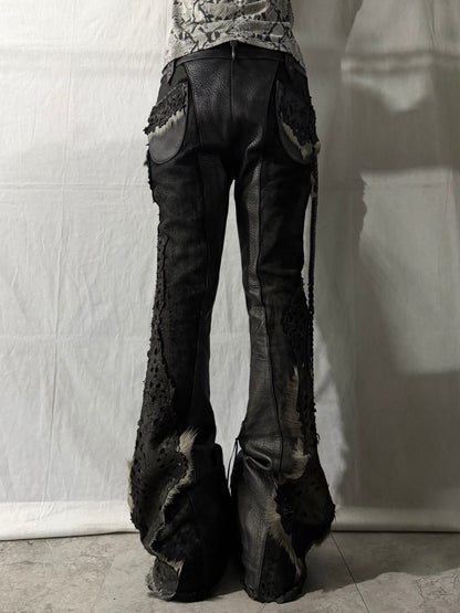1vfudie S12 Distressed Leather Pants