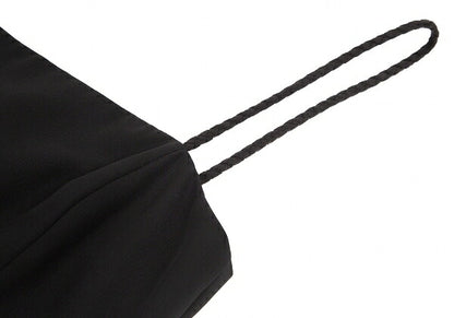 EMPORIO ARMANI Tulle Frill Silk Cami Dress Black Size 40