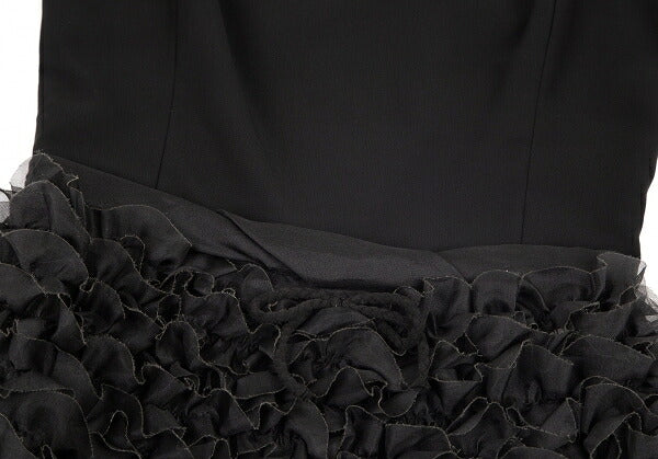 EMPORIO ARMANI Tulle Frill Silk Cami Dress Black Size 40