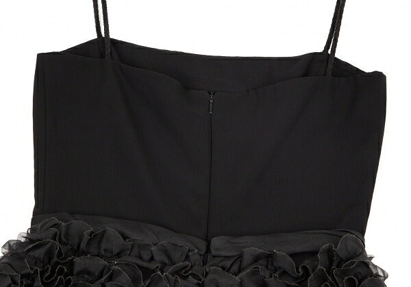 EMPORIO ARMANI Tulle Frill Silk Cami Dress Black Size 40