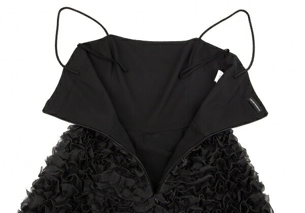 EMPORIO ARMANI Tulle Frill Silk Cami Dress Black Size 40