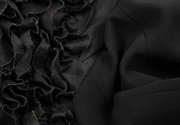 EMPORIO ARMANI Tulle Frill Silk Cami Dress Black Size 40