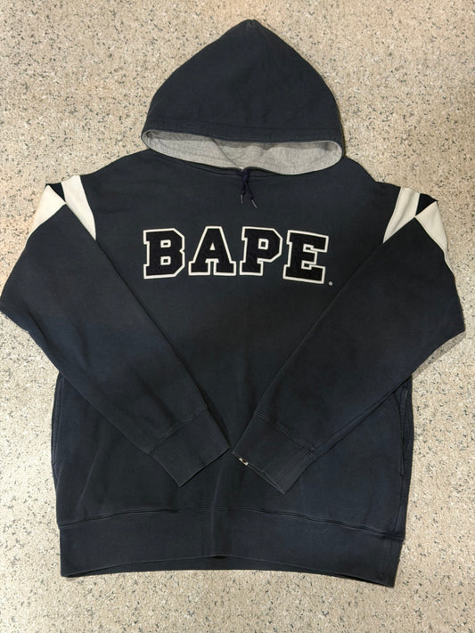Bape Navy Pullover Hoodie Size L