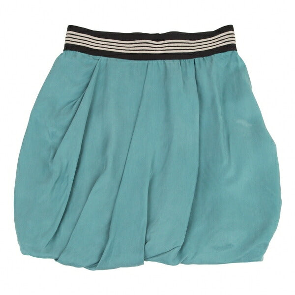 EMPORIO ARMANI Cupro Elastic Waist Skirt Turquoise Size 40