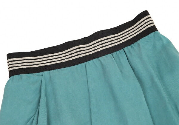 EMPORIO ARMANI Cupro Elastic Waist Skirt Turquoise Size 40