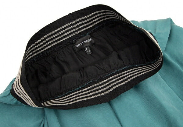 EMPORIO ARMANI Cupro Elastic Waist Skirt Turquoise Size 40