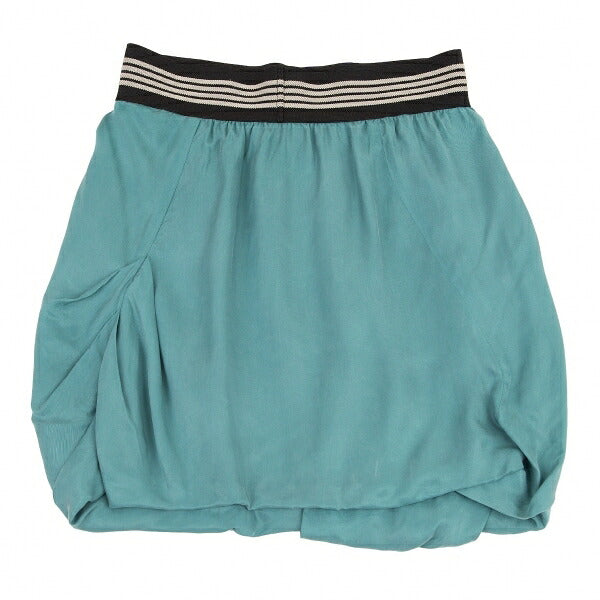 EMPORIO ARMANI Cupro Elastic Waist Skirt Turquoise Size 40